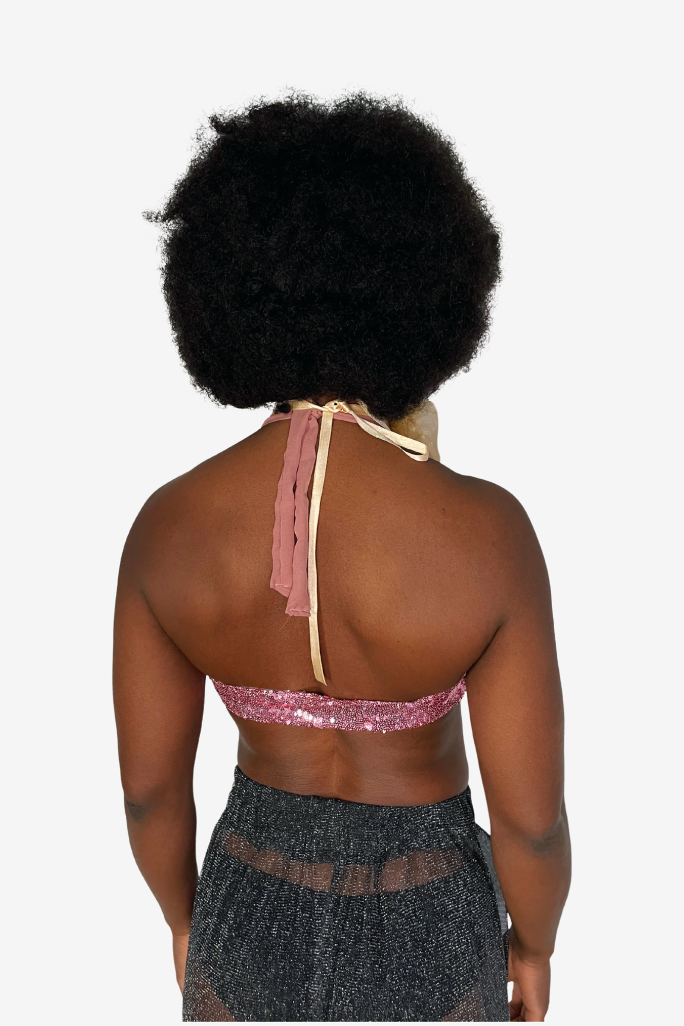 Top dos-nu à sequins