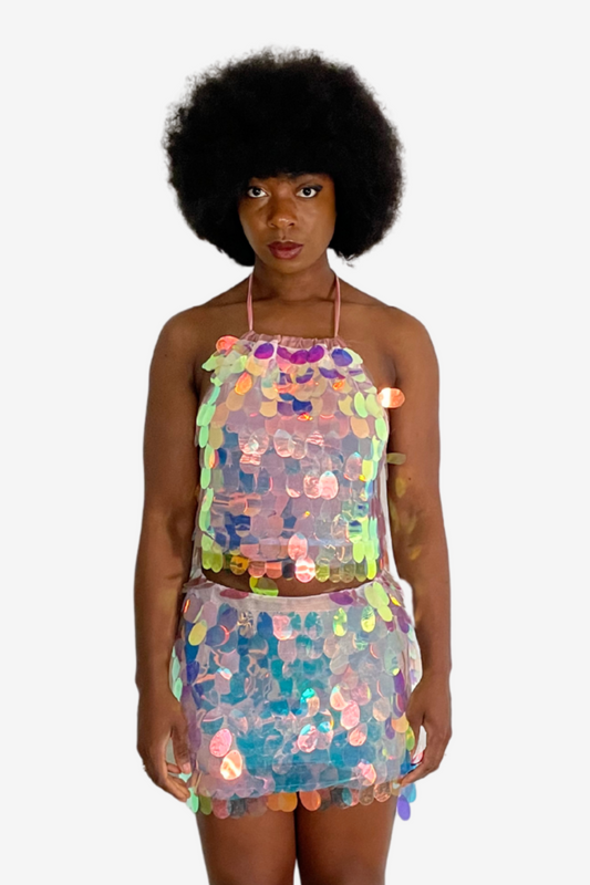 Ensemble crop-top & mini-jupe