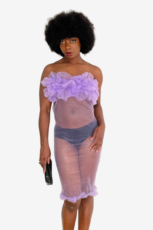 Robe organza transparente
