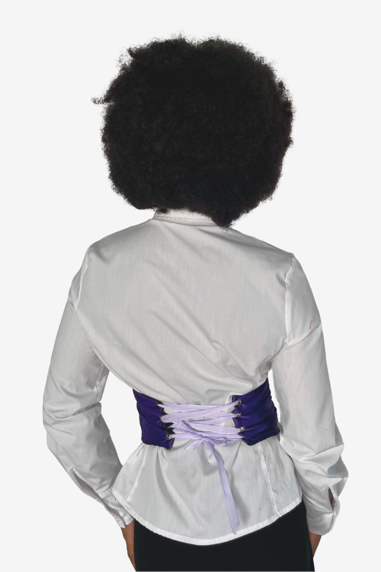 Corset violet en soie