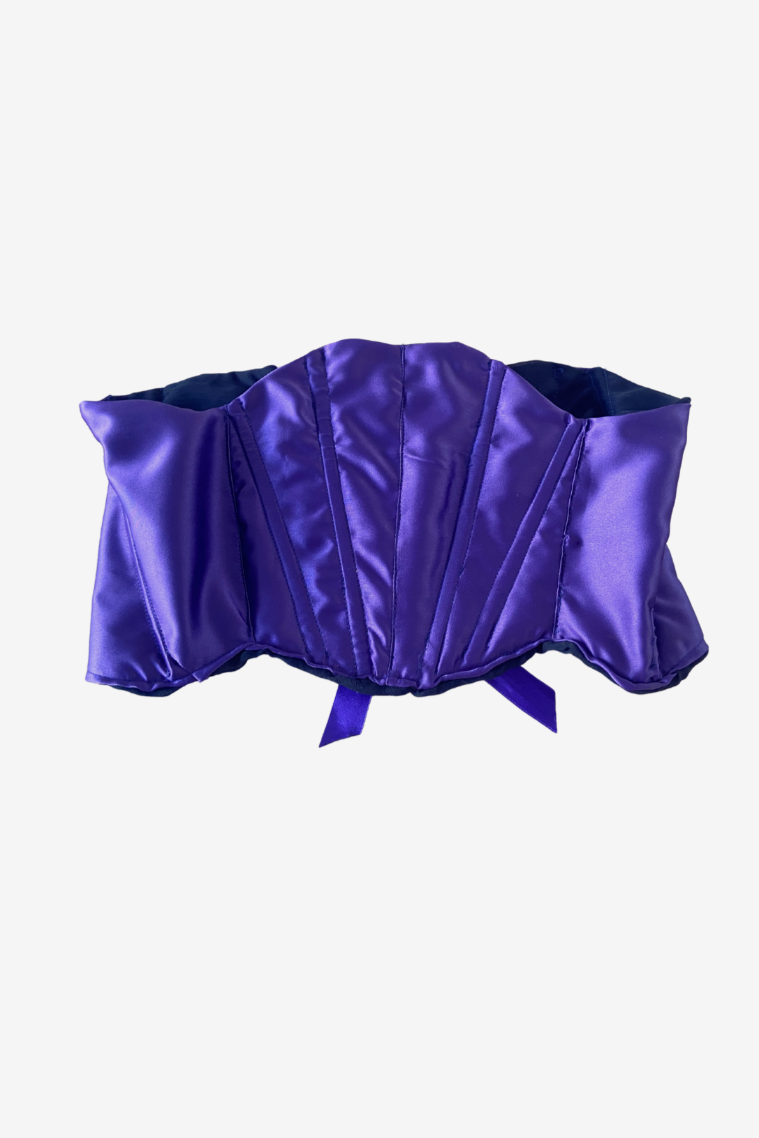 Corset violet en soie